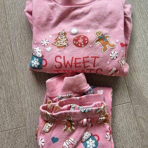Toddler's 2 piece Thick High Quality Cotton PJ's Gingerbread Pink